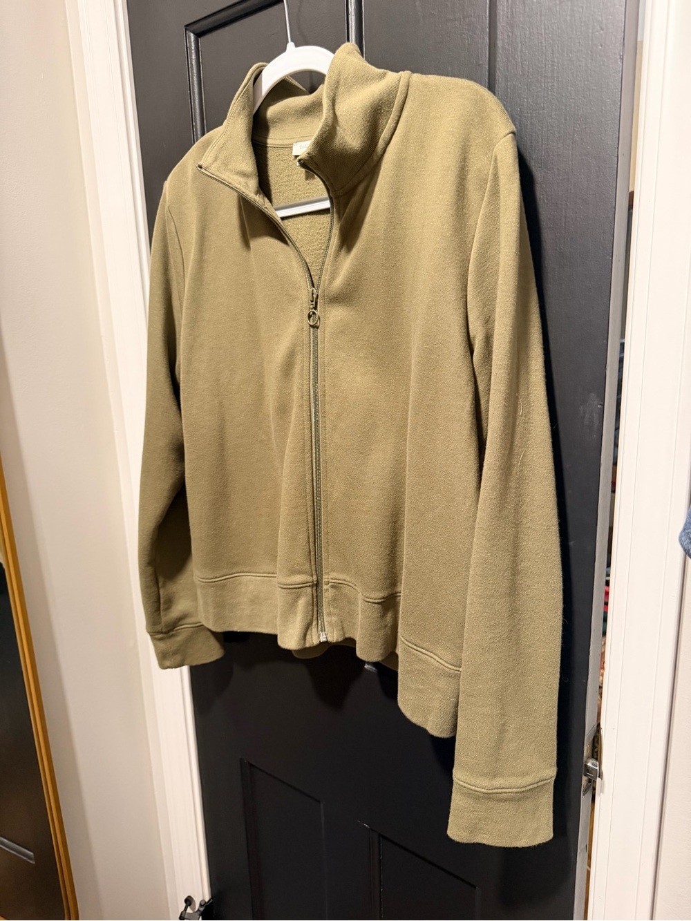 Talbots Olive Green Full-Zip Utility Fleece Jacket